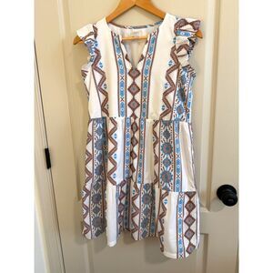 Loft Women's Aztec Boho Pattern Mini Dress SZ XS Petite